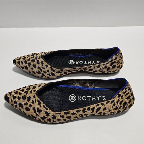 Rothy's Brown and Black Leopard Point Flats Sleek Loafers size 8.5 - Picture 3 of 8